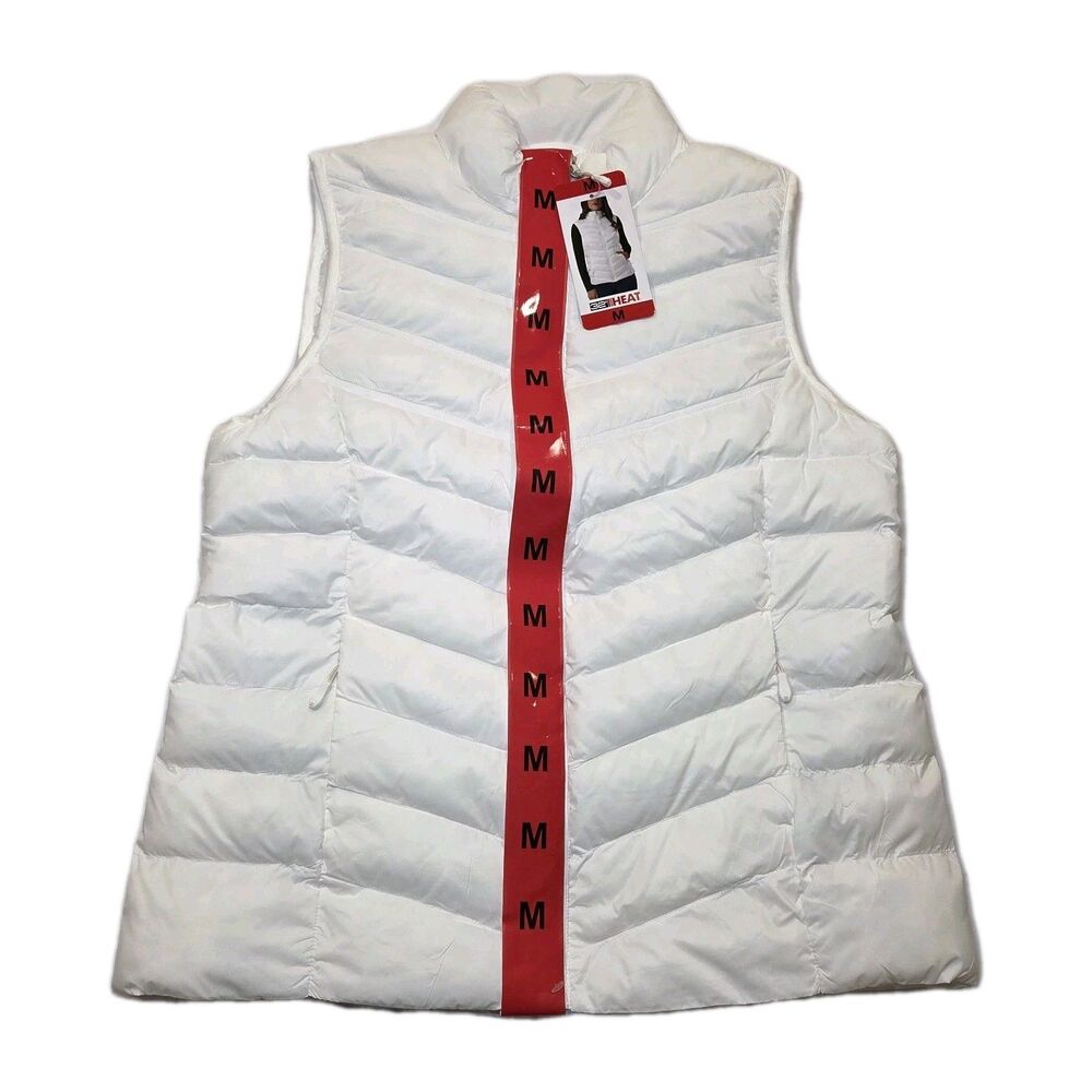 32 Degrees Heat Women's Lightweight Puffer Vest, White, Size Medium - Picture 2 of 3